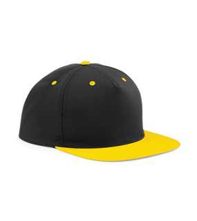 5 panelová unisex šiltovka (Beechfield 5 Panel Contrast Snapback) > čierna / žĺta