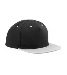 5 panelová unisex šiltovka (Beechfield 5 Panel Contrast Snapback) > čierna / šedá