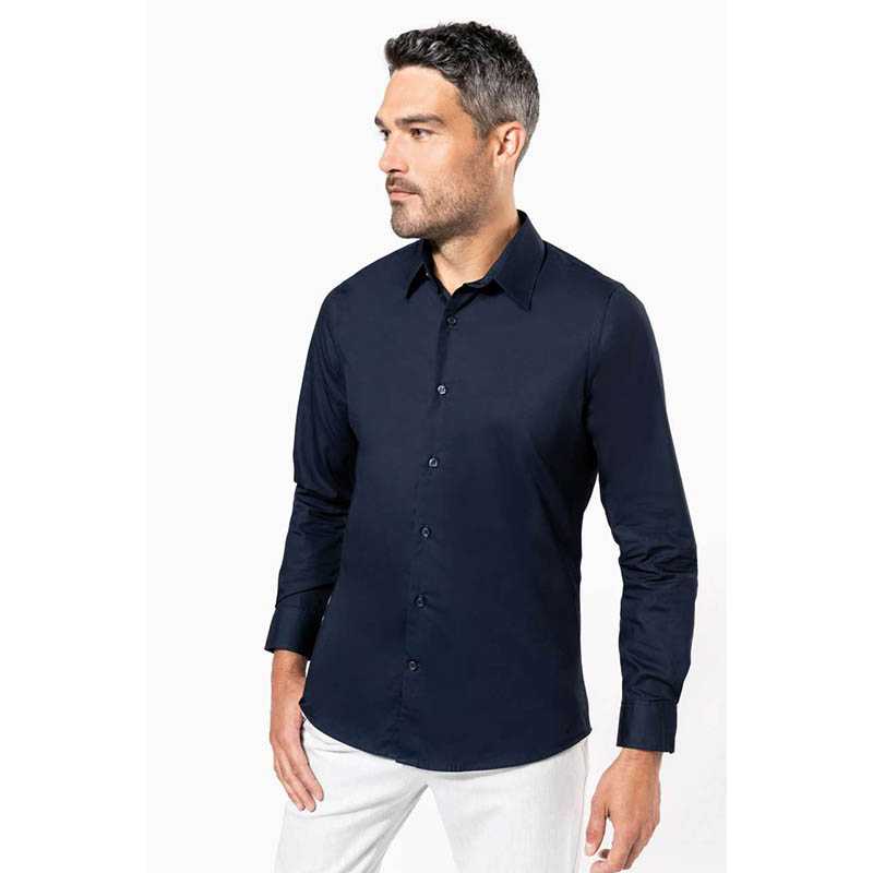 Pánska košeľa(KARIBAN MEN’S LONG SLEEVE POPLIN SHIRT) > modrá (navy) > L