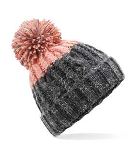Unisex čiapka (Beechfield Apres Beanie) > šedá (graphite) / ružová (blush)