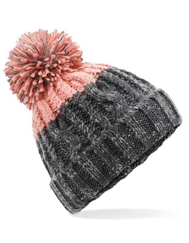 Unisex čiapka (Beechfield Apres Beanie) > šedá (graphite) / ružová (blush)