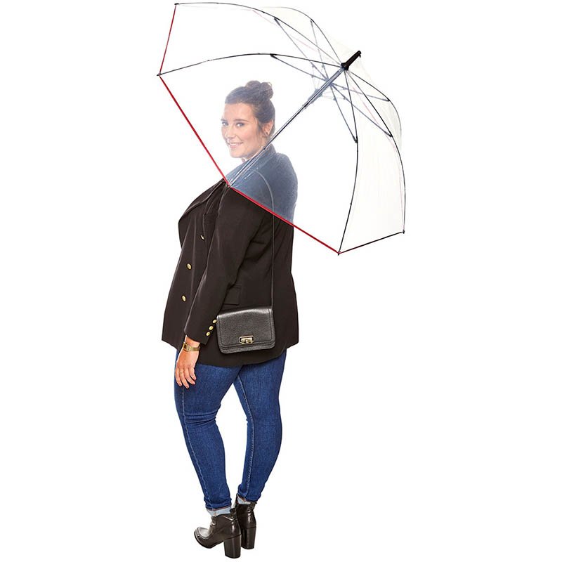 Dáždnik (FARE AC golf umbrella Pure) > transparentná (červená)