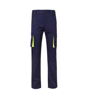Pánske nohavice (VELILLA TWO-TONE STRETCH TROUSERS) > modrá (marine) / žltá (hi-vis) > 42
