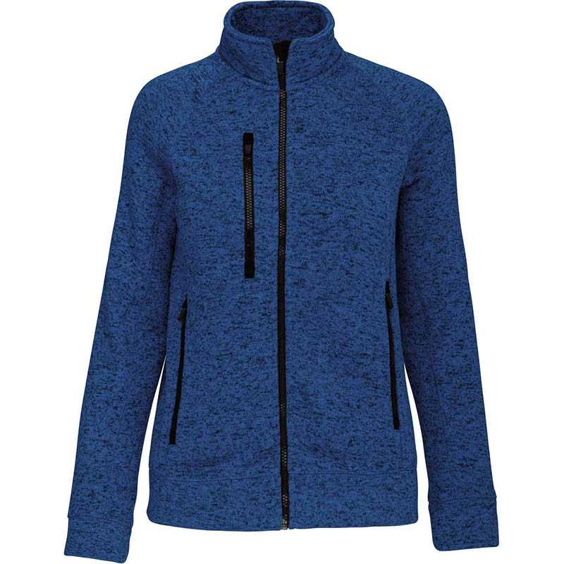 Dámska mikina (Kariban"LADIES' FULL ZIP HEATHER JACKET")>modrá(light royal melange)>XS