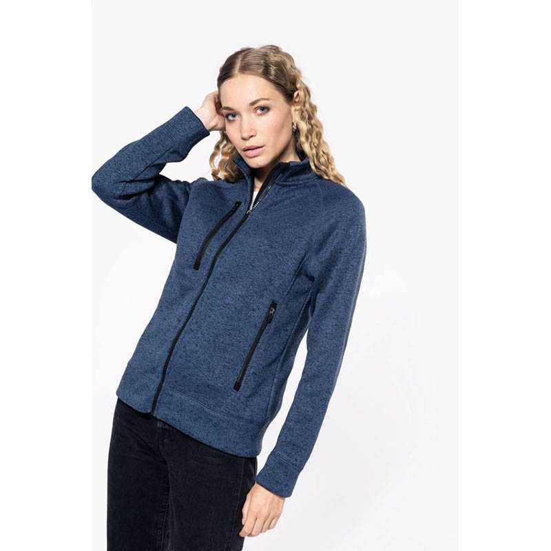 Dámska mikina (Kariban"LADIES' FULL ZIP HEATHER JACKET") > šedá (dark melange) > XS
