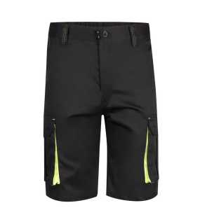 Pánske krátke nohavice (VELILLA TWO-TONE STRETCH SHORTS) > čierna / žltá (hi-vis) > 52
