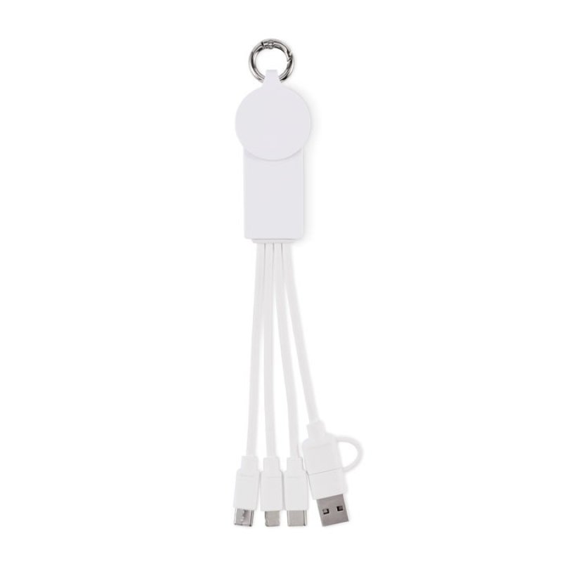 Nabíjací kábel USB-C, 2v1 > biela