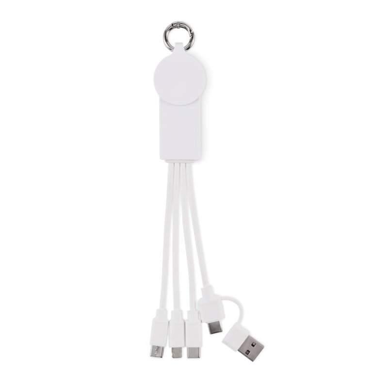 Nabíjací kábel USB-C, 2v1 > biela