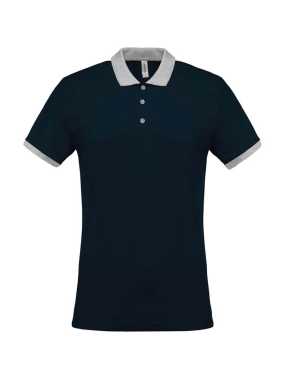 Pánska polokošeľa(Kariban"MEN'S TWO-TONE PIQUÉ POLO SHIRT")>modrá(navy) / šedá(oxford)>XL