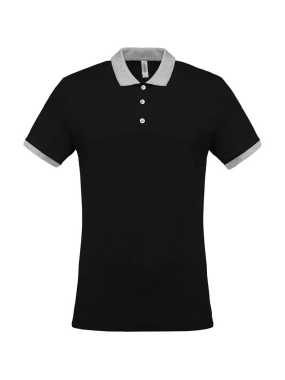 Pánska polokošeľa (Kariban"MEN'S TWO-TONE PIQUÉ POLO SHIRT")>čierna / šedá (oxford)>L