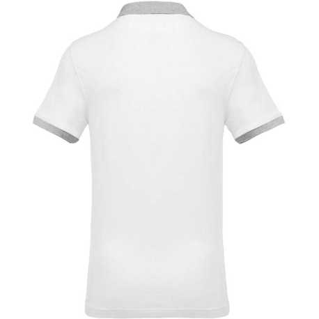Pánska polokošeľa (Kariban"MEN'S TWO-TONE PIQUÉ POLO SHIRT")>biela / šedá (oxford)>3XL