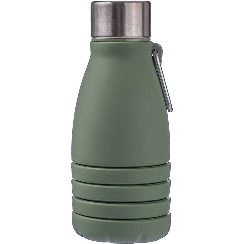 Skladacia silikónová fľaša 550 ml > zelená