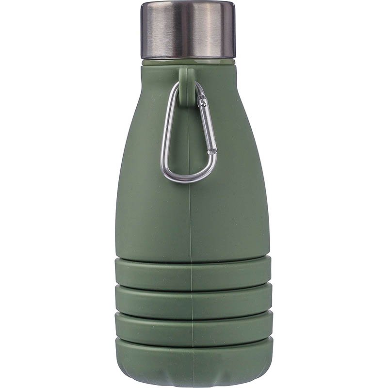 Skladacia silikónová fľaša 550 ml > zelená