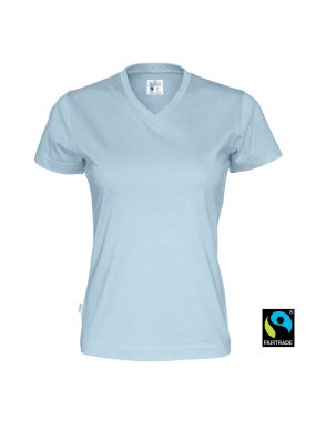 Dámske tričko (COTTOVER T-SHIRT V-NECK LADY) > modrá (sky) > L