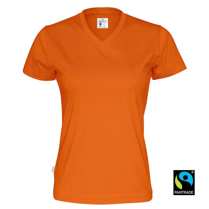 Dámske tričko (COTTOVER T-SHIRT V-NECK LADY) > oranžová > XS