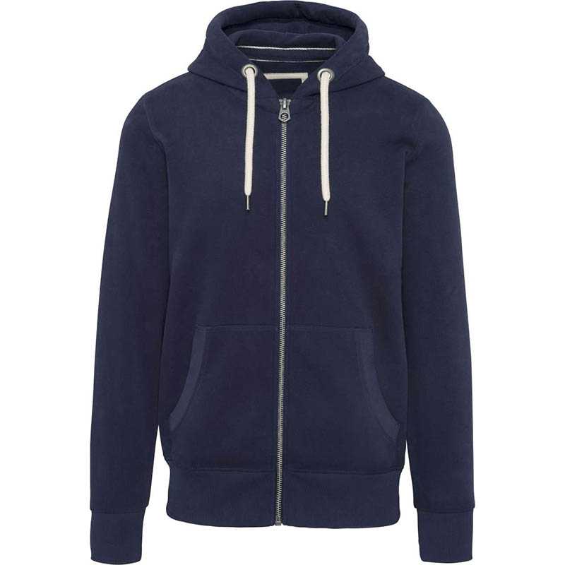 Pánska mikina (KARIBAN MEN’S VINTAGE ZIPPED HOODED SWEATSHIRT)>modrá (vintage navy)>S