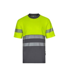 Pánske tričko (VELILLA RS SS TWO-TONE COTTON T-SHIRT) > šedá / žltá (hi-vis) > S