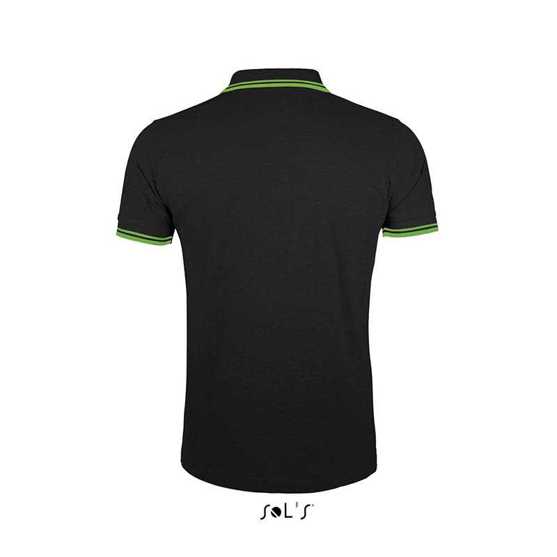Pánska polokošeľa (SOLS MEN POLO SHIRT) > čierna / zelená (lime) > M