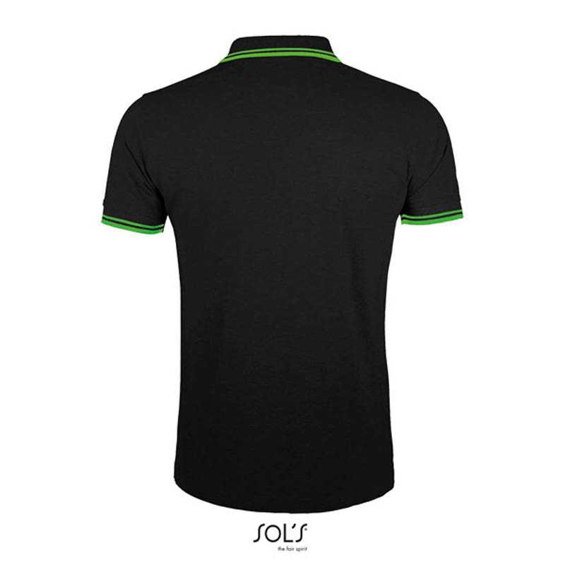 Pánska polokošeľa (SOLS MEN POLO SHIRT) > čierna / zelená (lime) > M