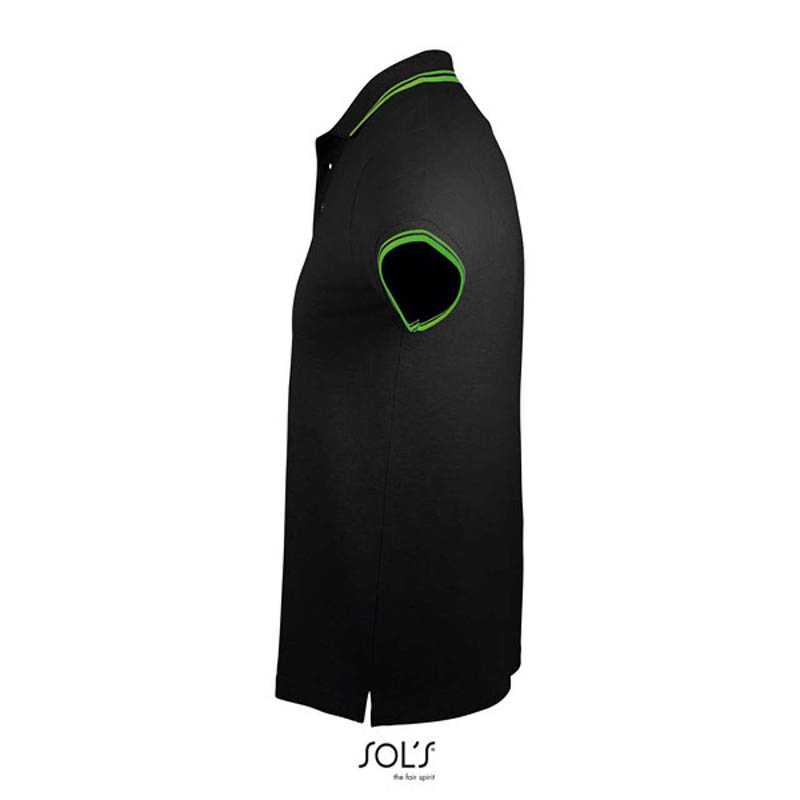 Pánska polokošeľa (SOLS MEN POLO SHIRT) > čierna / zelená (lime) > M