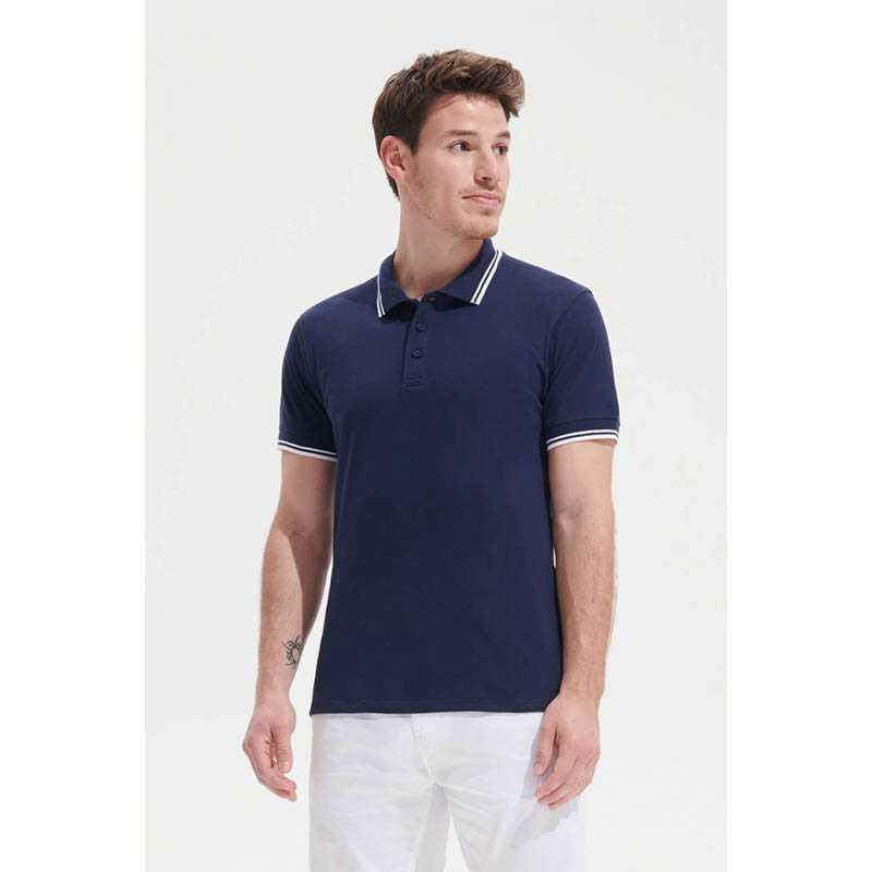 Pánska polokošeľa (SOLS MEN POLO SHIRT) > čierna / zelená (lime) > M