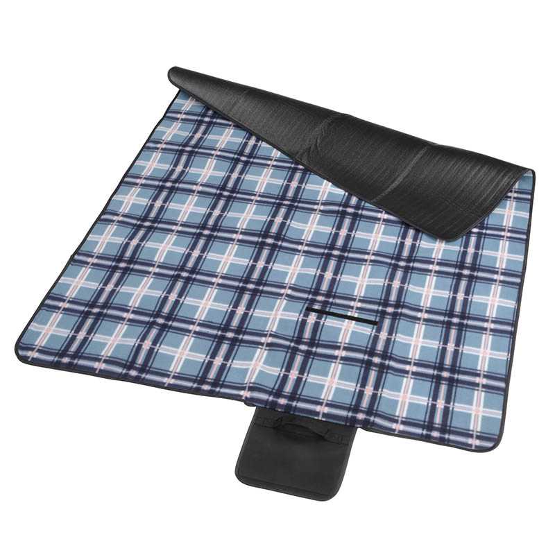 Pikniková deka (150×125 cm) > čierna / modrá / biela