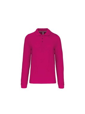 Pánska polokošeľa (Kariban Mens Long Sleeve Pique Polo Shirt )>ružová (fuchsia)>3XL