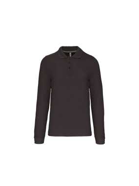Pánska polokošeľa (Kariban Mens Long Sleeve Pique Polo Shirt ) > šedá (dark) > S