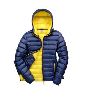 Dámska bunda (RESULT Womens Snow Bird Hooded Jacket) > modrá (navy) / žltá > M