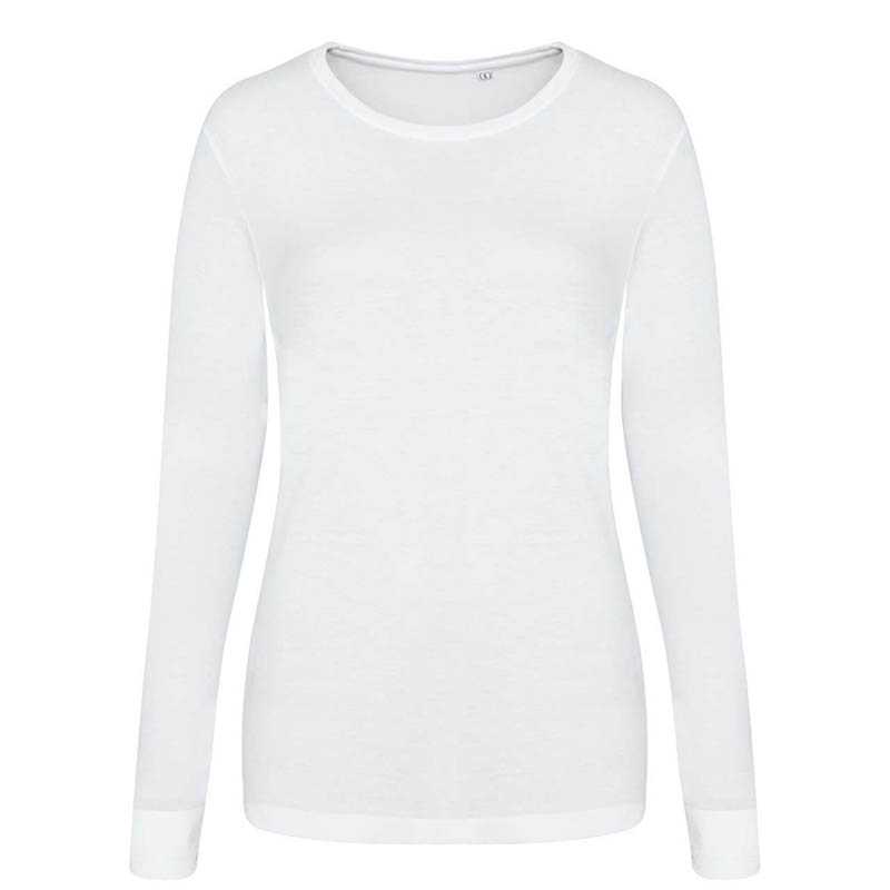 Dámske tričko (Just Ts LONG SLEEVE GIRLIE TRI-BLEND T) > biela (solid) > XL