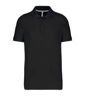 Pánska polokošeľa (KARIBAN Mens Short Sleeve Pique Polo Shirt ) > čierna > L