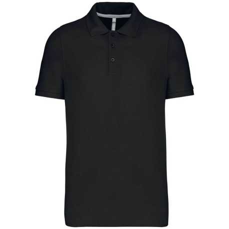 Pánska polokošeľa (KARIBAN Mens Short Sleeve Pique Polo Shirt ) > čierna > L