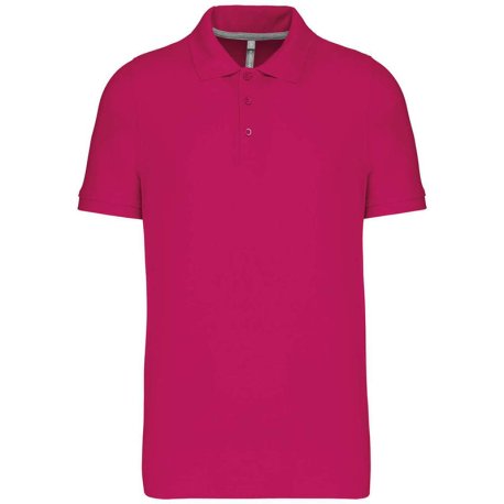 Pánska polokošeľa (KARIBAN Mens Short Sleeve Pique Polo Shirt ) > ružová (fuchsia) > 2XL
