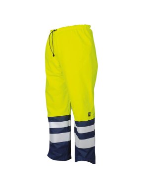 Pánske nohavice (PROJOB RAIN TROUSERS HV CLASS 2) > žltá / modrá (navy) > 2XL