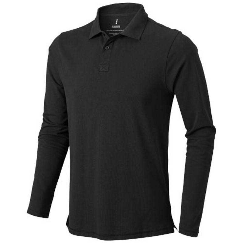 Pánska polokošeľa (Oakville long sleeve Polo Elevate) > šedá (anthracite) > M