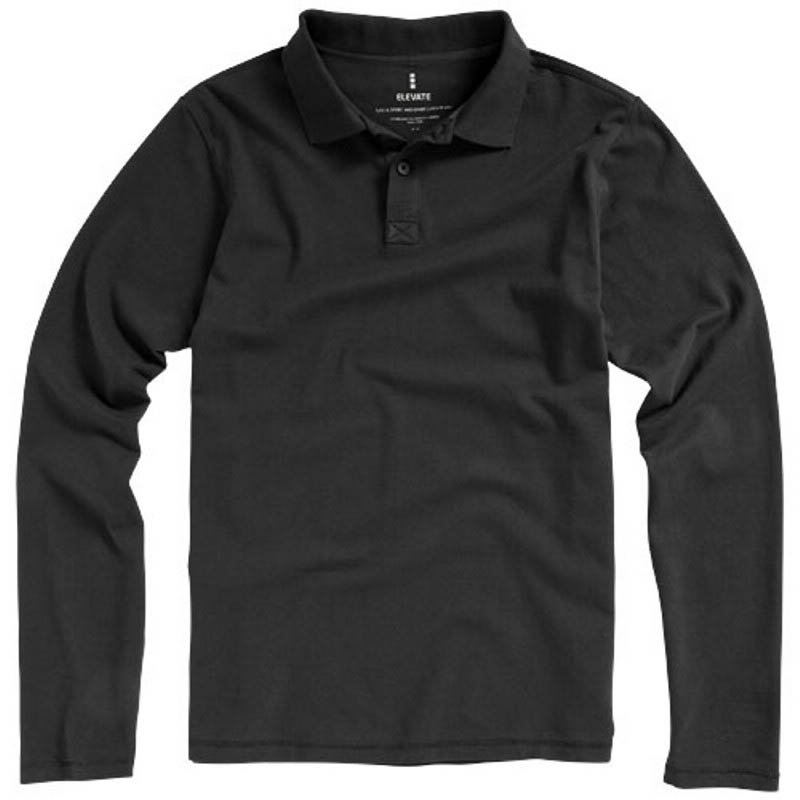 Pánska polokošeľa (Oakville long sleeve Polo Elevate) > šedá (anthracite) > M