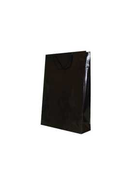 Papierová taška (Lesklé tašky) > čierna > 30x9x40 cm