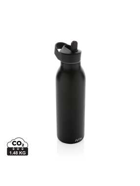 Flip-top fľaša na vodu Avira Ara 500ml z RCS recykl. ocele > čierna