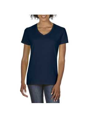 Dámske tričko (GILDAN PREMIUM COTTON LADIES V-NECK T-SHIRT) > modrá (navy) > L