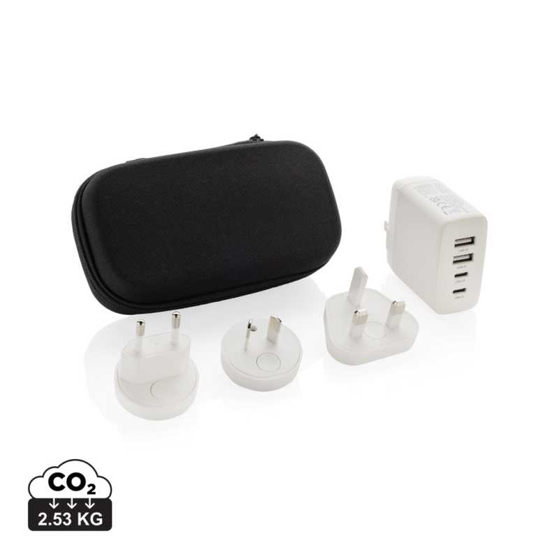 Cestovná nabíjačka TravelCharge Pro s USB C z RCS plastu > biela