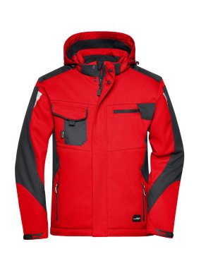 Pánska bunda (JN Craftsmen Softshell Jacket) > červená / čierna > 3XL