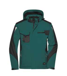 Pánska bunda (JN Craftsmen Softshell Jacket) > zelená (dark) / čierna > L