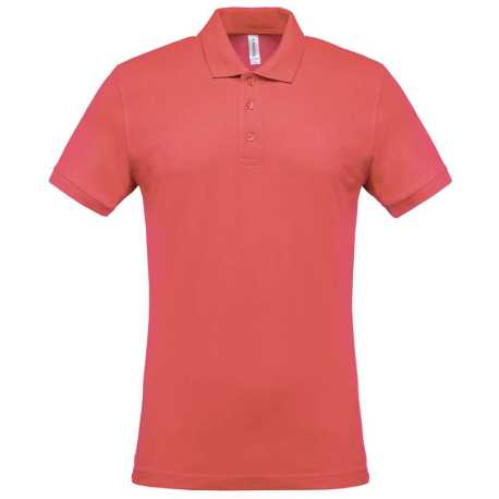 Pánska polokošeľa(KARIBAN MEN'S PIQUÉ SHORT SLEEVE POLO SHIRT) > ružová(true coral) > S