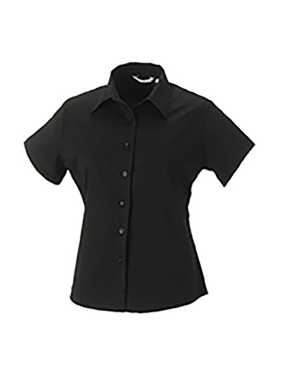 Dámska košeľa(Short Sleeve Classic Twill RUSSELL) > čierna > M