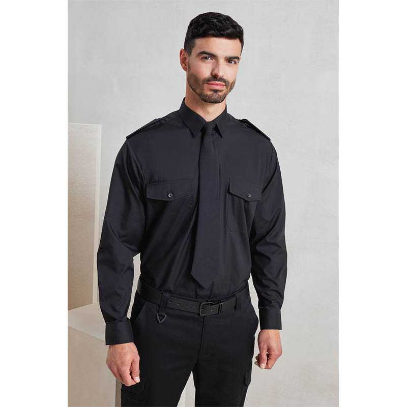 Pánska košeľa (PREMIER MEN’S LONG SLEEVE PILOT SHIRT) > čierna > XL