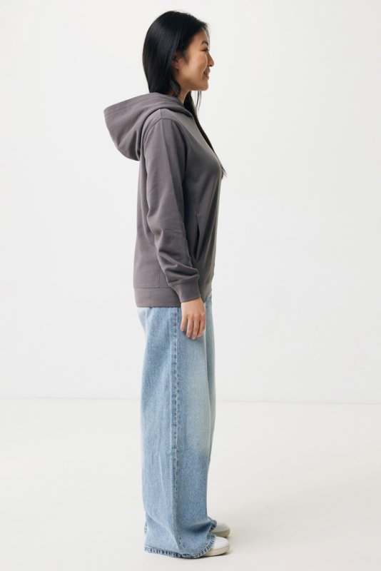 Mikina s bočnými vreckami Iqoniq Yengo z rec. bavlny > šedá (anthracit) > 2XS