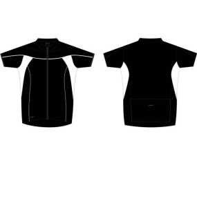 Dámske tričko (SPIRO LADIES BIKEWEAR FULL ZIP PERFORMANCE TOP) > čierna / biela > S