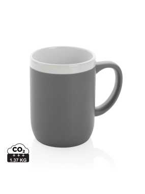 Keramický hrnček s bielym lemom > šedá / biela