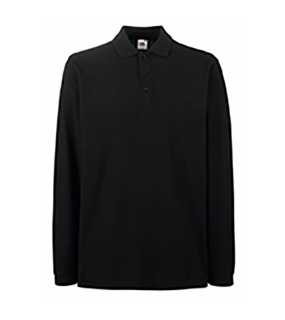 Pánska polokošeľa (FRUIT OF THE LOOM Premium Long Sleeve Polo ) > čierna > M