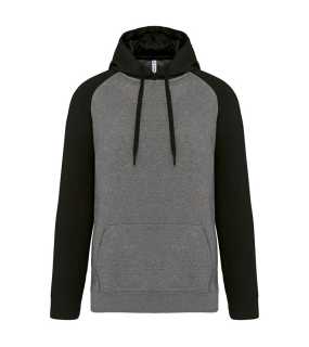 Unisex mikina (Proact ADULT TWO-TONE HOODED SWEATSHIRT) > šedá (heather) / čierna > L
